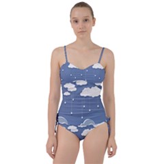 Clouds Rain Paper Raindrops Weather Sky Raining Sweetheart Tankini Set by Ravend