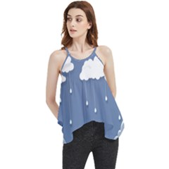 Clouds Rain Paper Raindrops Weather Sky Raining Flowy Camisole Tank Top by Ravend