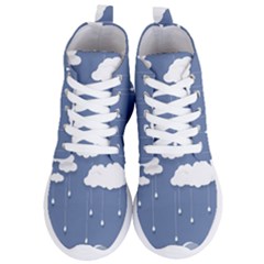 Clouds Rain Paper Raindrops Weather Sky Raining Women s Lightweight High Top Sneakers by Ravend