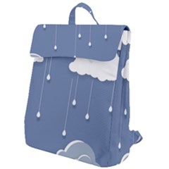 Clouds Rain Paper Raindrops Weather Sky Raining Flap Top Backpack by Ravend