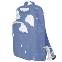 Clouds Rain Paper Raindrops Weather Sky Raining Double Compartment Backpack by Ravend