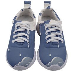 Clouds Rain Paper Raindrops Weather Sky Raining Kids Athletic Shoes by Ravend