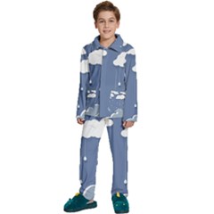 Clouds Rain Paper Raindrops Weather Sky Raining Kids  Long Sleeve Velvet Pajamas Set by Ravend