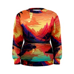 Tropical Landscape Island Background Wallpaper Women s Sweatshirt