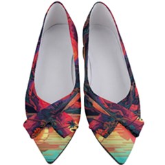 Tropical Landscape Island Background Wallpaper Women s Bow Heels by Ravend