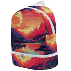 Tropical Landscape Island Background Wallpaper Zip Bottom Backpack by Ravend