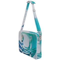 Tsunami Tidal Wave Wave Minimalist Ocean Sea Cross Body Office Bag by Ravend