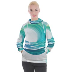 Tsunami Tidal Wave Wave Minimalist Ocean Sea Women s Hooded Pullover