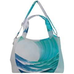 Tsunami Tidal Wave Wave Minimalist Ocean Sea Double Compartment Shoulder Bag by Ravend