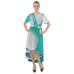 Tsunami Tidal Wave Wave Minimalist Ocean Sea Front Wrap High Low Dress