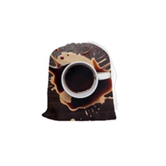 Coffee Cafe Espresso Drink Beverage Drawstring Pouch (small) by Ravend