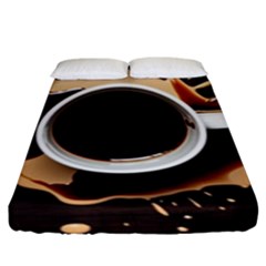 Coffee Cafe Espresso Drink Beverage Fitted Sheet (king Size) by Ravend