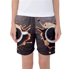 Coffee Cafe Espresso Drink Beverage Women s Basketball Shorts by Ravend