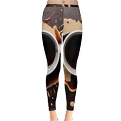 Coffee Cafe Espresso Drink Beverage Inside Out Leggings by Ravend