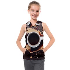 Coffee Cafe Espresso Drink Beverage Kids  Sleeveless Hoodie by Ravend