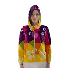 Colorful Cats Women s Hooded Windbreaker