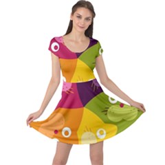 Colorful Cats Cap Sleeve Dress by Sparkle