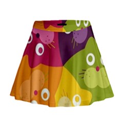 Colorful Cats Mini Flare Skirt by Sparkle