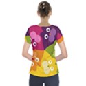 Colorful Cats Short Sleeve Front Detail Top View2