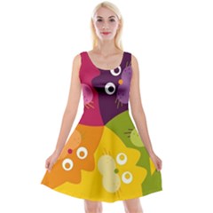 Colorful Cats Reversible Velvet Sleeveless Dress