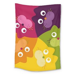 Colorful Cats Large Tapestry