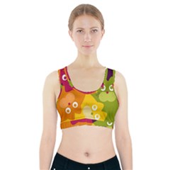 Colorful Cats Sports Bra With Pocket