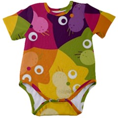 Colorful Cats Baby Short Sleeve Bodysuit by Sparkle