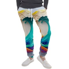 Tsunami Tidal Wave Waves Minimalist Ocean Sea Men s Jogger Sweatpants by Ravend