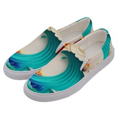 Tsunami Tidal Wave Waves Minimalist Ocean Sea Men s Canvas Slip Ons by Ravend