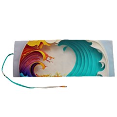 Tsunami Tidal Wave Waves Minimalist Ocean Sea Roll Up Canvas Pencil Holder (s) by Ravend