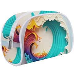 Tsunami Tidal Wave Waves Minimalist Ocean Sea Make Up Case (large) by Ravend