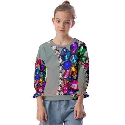 Colorful Diamonds Kids  Cuff Sleeve Top by Sparkle