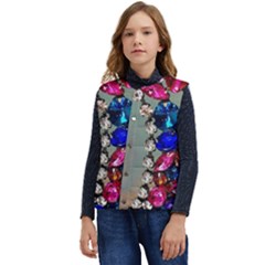 Colorful Diamonds Kid s Short Button Up Puffer Vest	