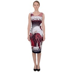 Christmas Wreath Winter Festive Season Nature Sleeveless Pencil Dress by Ravend