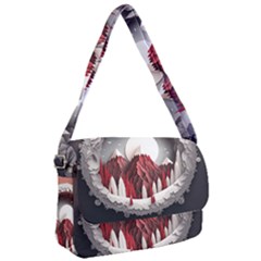 Christmas Wreath Winter Festive Season Nature Courier Bag by Ravend