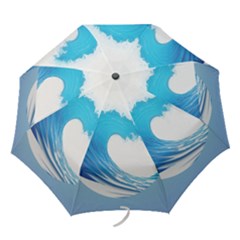 Wave Tsunami Tidal Wave Ocean Sea Water Folding Umbrellas by Ravend