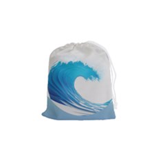 Wave Tsunami Tidal Wave Ocean Sea Water Drawstring Pouch (small) by Ravend