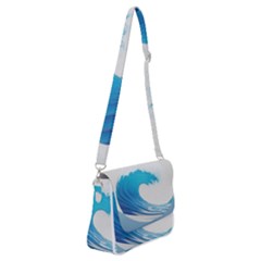 Wave Tsunami Tidal Wave Ocean Sea Water Shoulder Bag With Back Zipper by Ravend