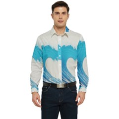 Wave Tsunami Tidal Wave Ocean Sea Water Men s Long Sleeve  Shirt by Ravend