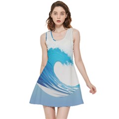 Wave Tsunami Tidal Wave Ocean Sea Water Inside Out Reversible Sleeveless Dress by Ravend