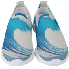 Wave Tsunami Tidal Wave Ocean Sea Water Kids  Slip On Sneakers by Ravend