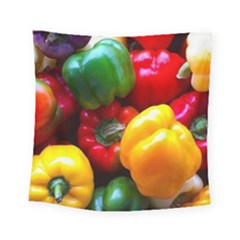 Colorful Capsicum Square Tapestry (small)