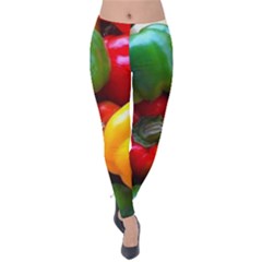 Colorful Capsicum Velvet Leggings by Sparkle