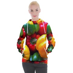 Colorful Capsicum Women s Hooded Pullover