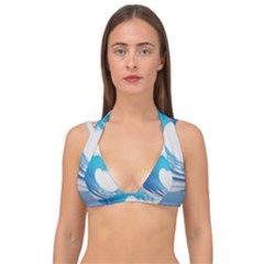 Wave Tsunami Tidal Wave Ocean Sea Water Double Strap Halter Bikini Top by Ravend