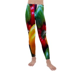 Colorful Capsicum Kids  Lightweight Velour Leggings by Sparkle