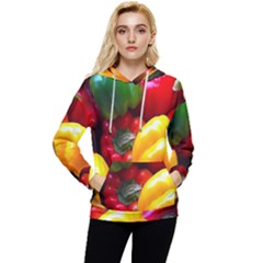 Colorful Capsicum Women s Lightweight Drawstring Hoodie