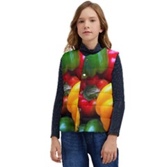 Colorful Capsicum Kid s Short Button Up Puffer Vest	