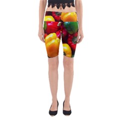 Colorful Capsicum Yoga Cropped Leggings by Sparkle