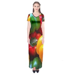 Colorful Capsicum Short Sleeve Maxi Dress by Sparkle